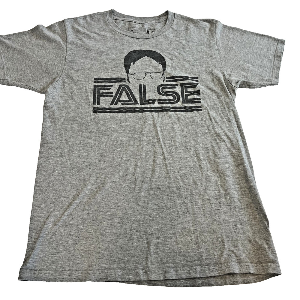 The Office Dwight FALSE T Shirt Gray Graphic Tee Men Size M
